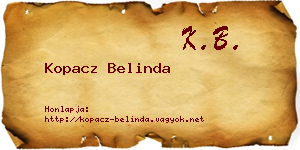Kopacz Belinda névjegykártya